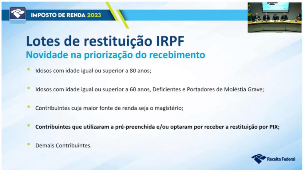 Próximo a prioridade na restituição, Receita quer atingir 25% dos contribuintes do IRPF com a modalidade